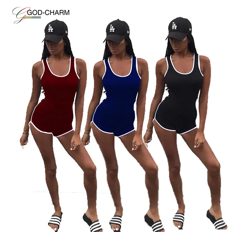 

G-86683S wholesale sexy Women sport casual solid sleeveless short romper and jumpsuit, N/a