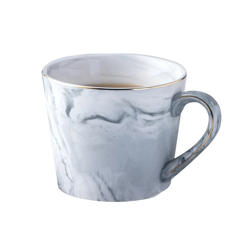 

Z626 Marble ceramic coffee cup luxury gold rim coffee mug porcelain nordic mug