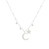 Latest Jewelry Simple Charm Pendant 925 silver half Moon Pendant Necklace