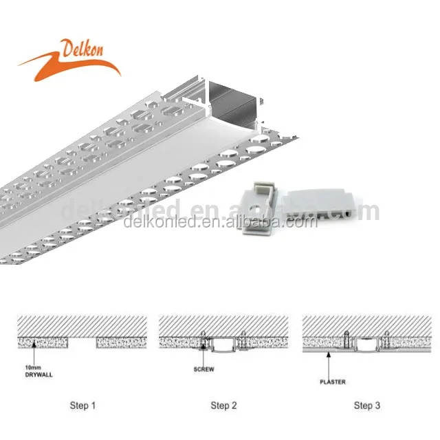 62*14mm Plaster-in Drywall LED Aluminum Channel for LED Strip Plasterboard Recessed LED Aluminum Profile