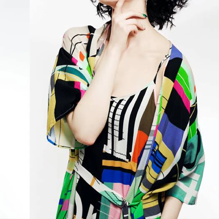 
Exquisite printed comfortable viscose blend casual dress rayon viscose fabric 