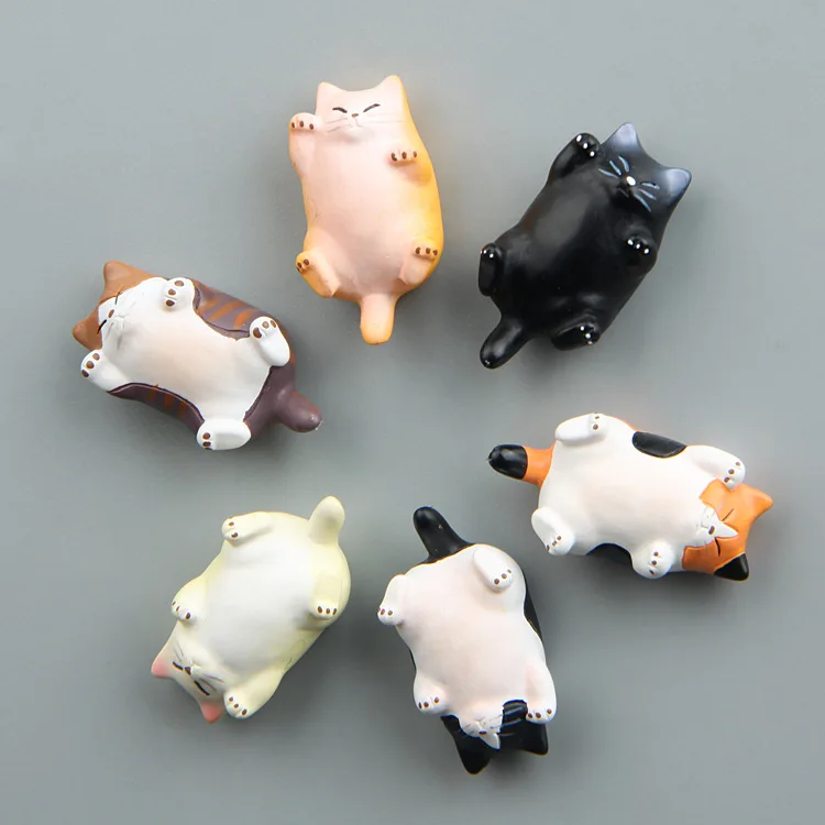 

resin made funny custom 3d fat cat refrigerator fridge magnet