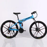 

24 and 26 inch cheap adult 21variable speed double disc brake folding mountain bike 10 knife wheel bicycle
