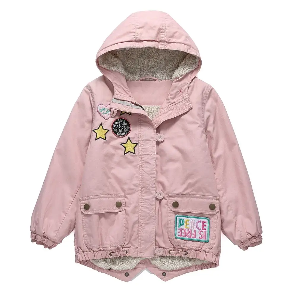 

High Quality Kids Clothing Stars Pink Lovely Baby Girl Winter Coat, Blue