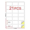 Custom printing self adhesive 21 pcs 66mmx40mm A4 barcode labels for laser/inkjet printer