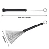 High quality Wholesale Drum set stainless steel wire drum brush with drum set mouth plush cloth bag