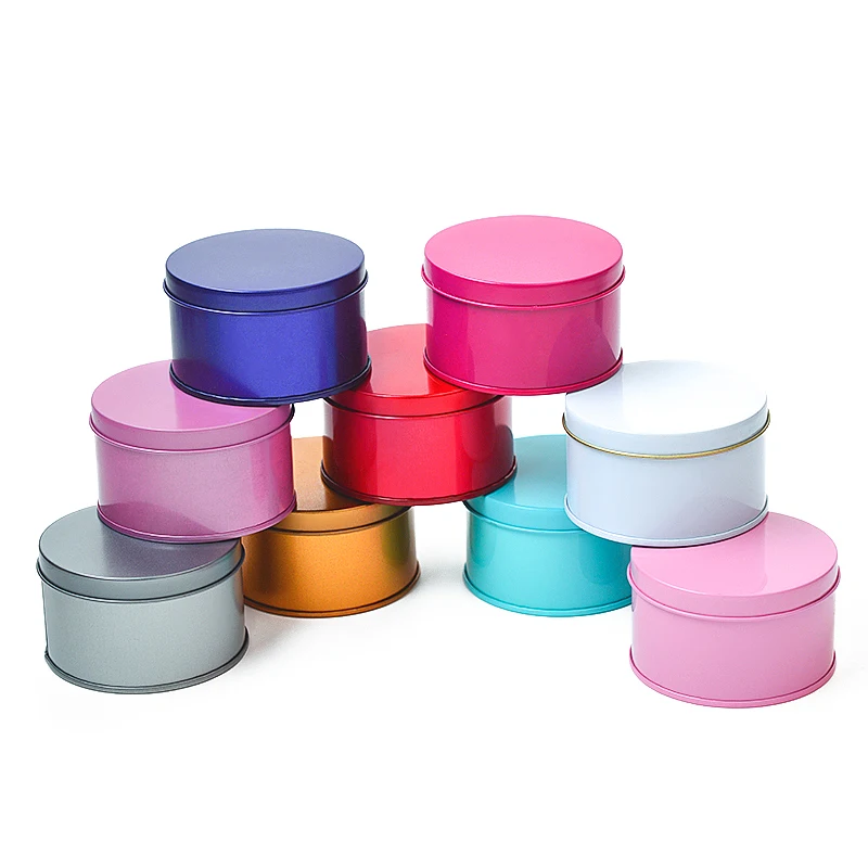 Custom Printed Tin Cans Food Storage Small Round Cake Metal Tin Can for Tea Candy Cake
