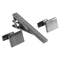 

Classic Black Business Cufflinks Tie Clip Sets for mens