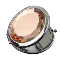 

2019 New Women Girls Crystal Mini Beauty Pocket Mirror Makeup Portable Compact Round Folding Mirror