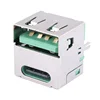 Green USB 2.0 Connector with Type-C Jack Port