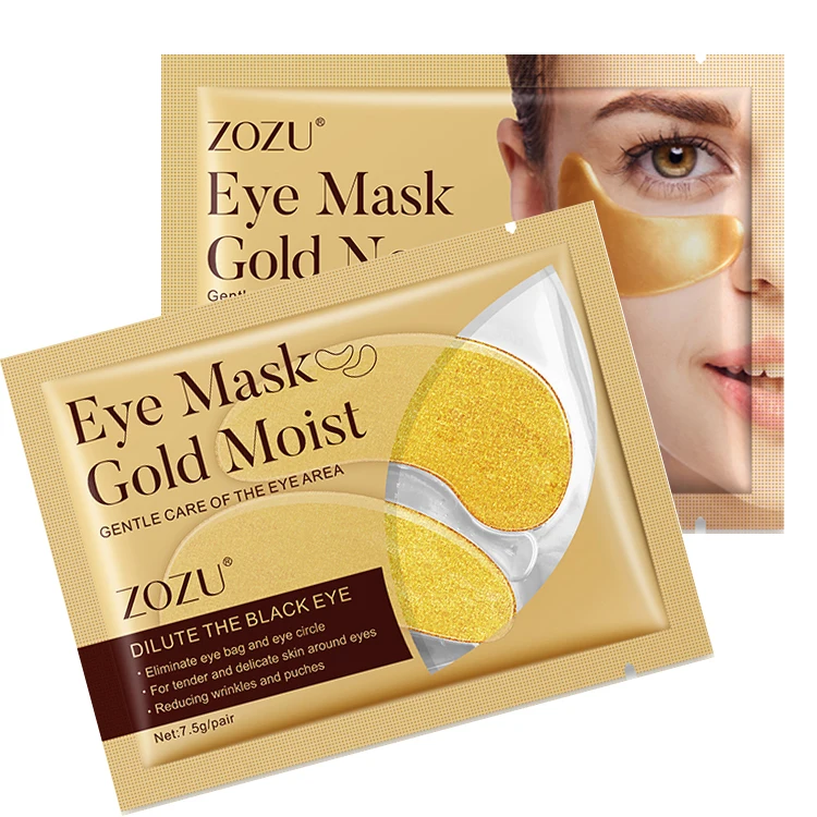 

ZOZU natural nourishing moisturizing anti-puffiness collagen crystal 24k gold eye mask sleep