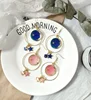 Sweet Pink Space with Star and Moon Dangle Earrings