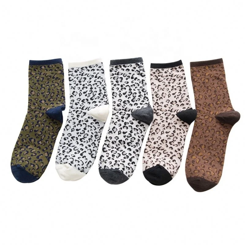 

2023 Popular Stylish Leopard Cotton Women Ankle Socks