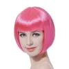 10" Short Straight Cosplay Bob Wig Synthetic Hair Pink Blonde Black Cosplay Party Halloween BOB Wigs With Bangs Heat Resistant