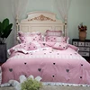 Wholesale home textile customized bedding set cotton fabric comforter set with lace edge