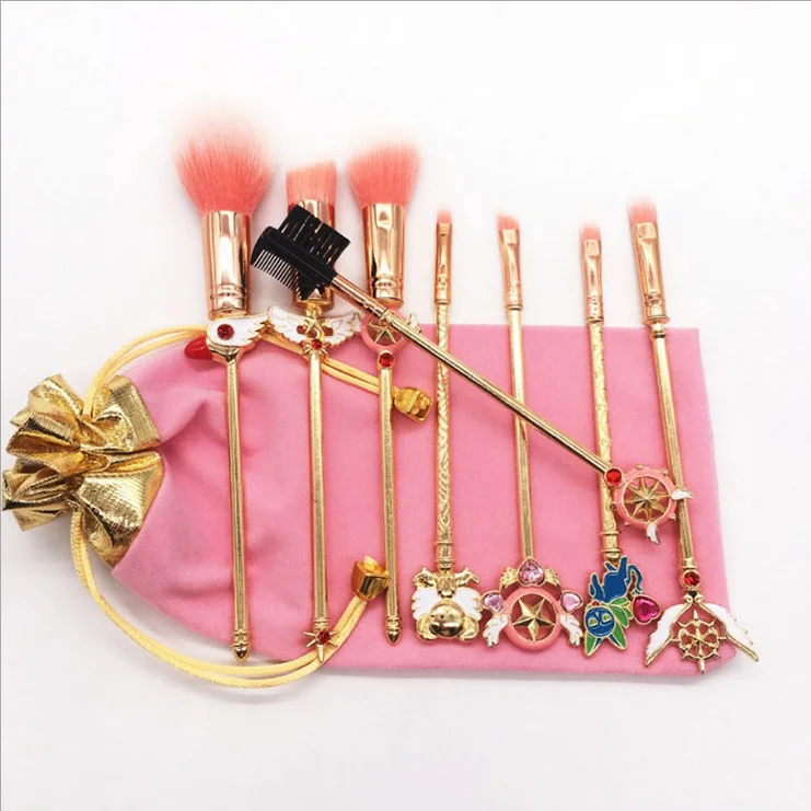 

Classic 8pcs Manufacture New Product 8 PCS metal Handle Pink Hair Make up Brushes, Golden,black,red,orange, any optional is welcome