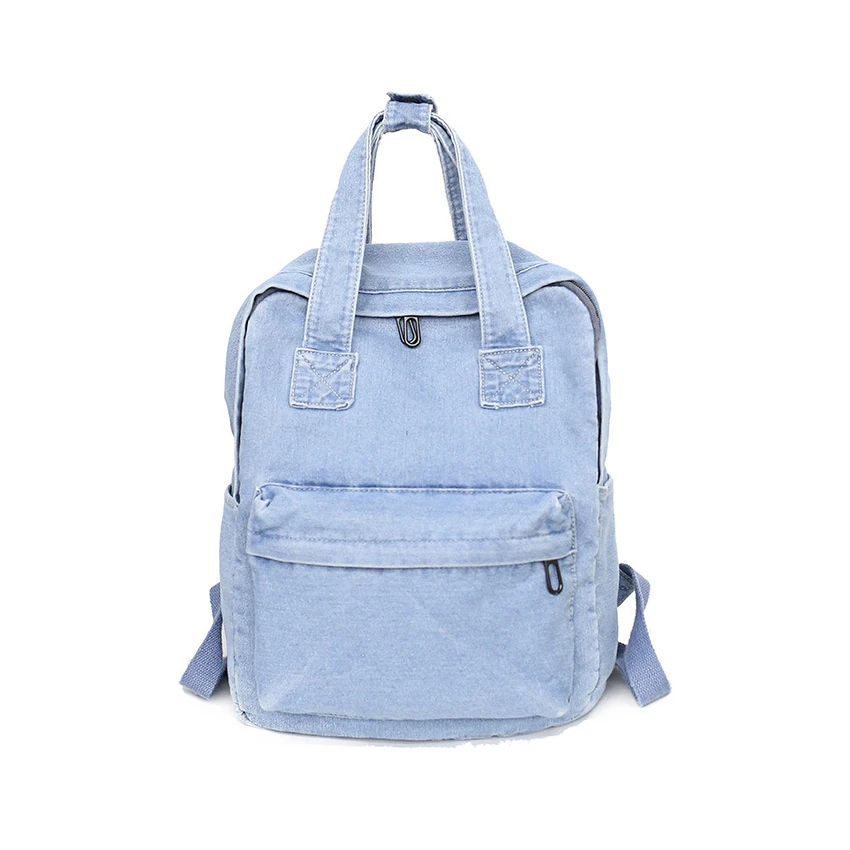 

Wholesale teenager girls jeans leisure backpack school bags for teens, Blue
