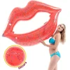 Hot Sale Sexy Kiss Transparent Sequins Shiny Glitter Red Inflatable Lip Chair Float For Adult