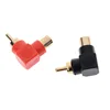 Red/Black 90 Degree RCA Right Angle Male to Female Phone Adapters AV Plug Connector