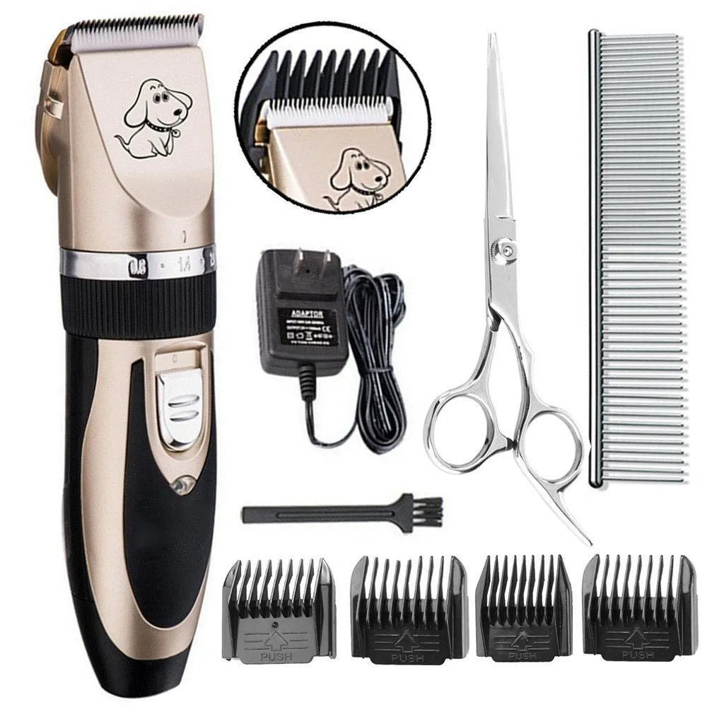 

Stock hot sale pet grooming kit low noise cat dog electric cord & cordless hair clipper, Red;white and black can be made