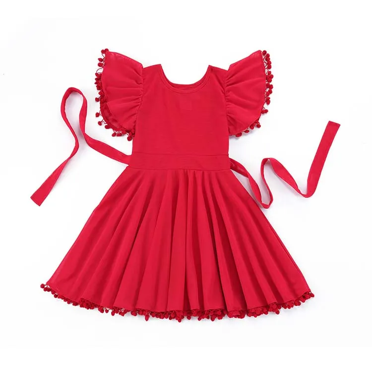 RTS 2018 Low Moq Size 1Year To 2 Years Kid Winter Cloth Baby Newborn Red Costume For Girl Child Dress