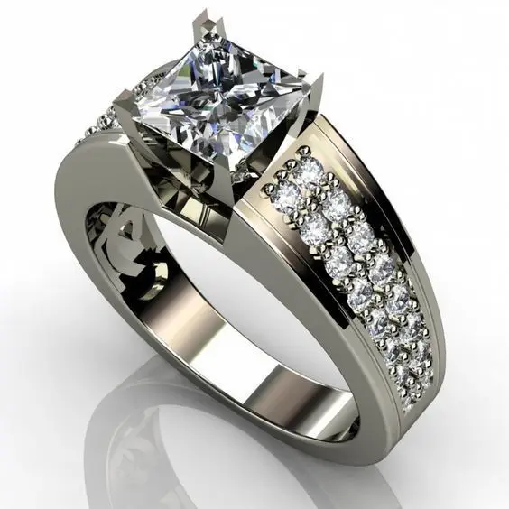

Hainon 2019 women rings Luxury Inlaid zircon rings for men fashion engagement female couple ring