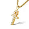 Hip Hop Style Pressure Setting Cz Jewellery Israel Gold Cross Pendant