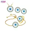 jewelry supplies women pearl eye evil cz zircon earring jewelry set