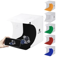 

Portable Professional PULUZ 20cm Softbox with 2 LED mini Photo Studio photography softbox lighting kit with 6 Colors Backdrops