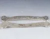 A pair Chinese Silver Copper Handwork Carved Dragon & Ruyi & Phoenix Paperweights