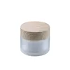 30ml 50ml cosmetic packaging cream jar frosted glass cosmetic bottle luxury frosted amber jar with water transfer printing lid