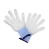 1 Pair Unisex White Nylon Antistatic Work Gloves Knit Working Gardening Lumbering Hand Safety Security Application Tool For Car