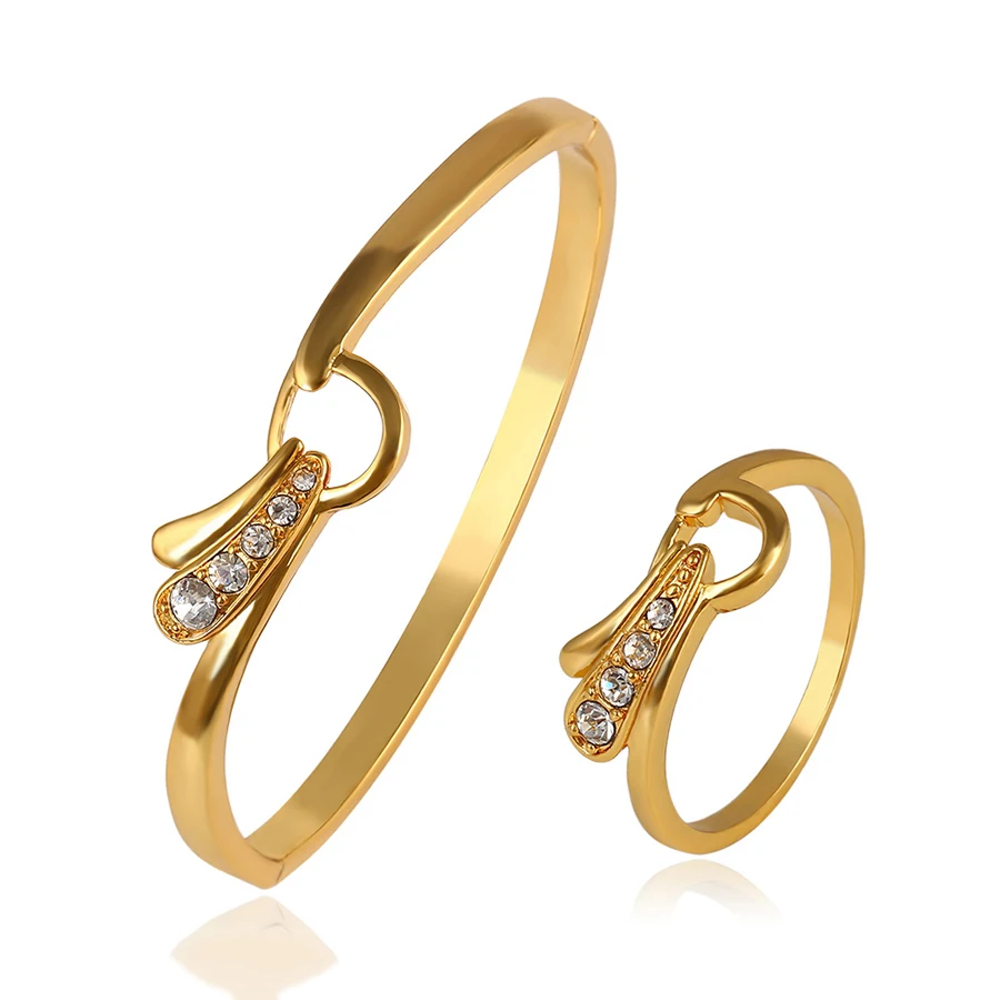 

64095 joyeria xuping cheap wholesale ring,fashion gold ring bangle jewelry set