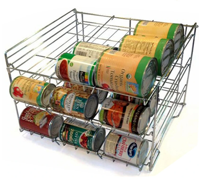 stackable can rack organizer chrome