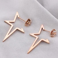 

Silver Rose Gold Exaggerated Star Shape Stainless Steel Stud Earrings for Women