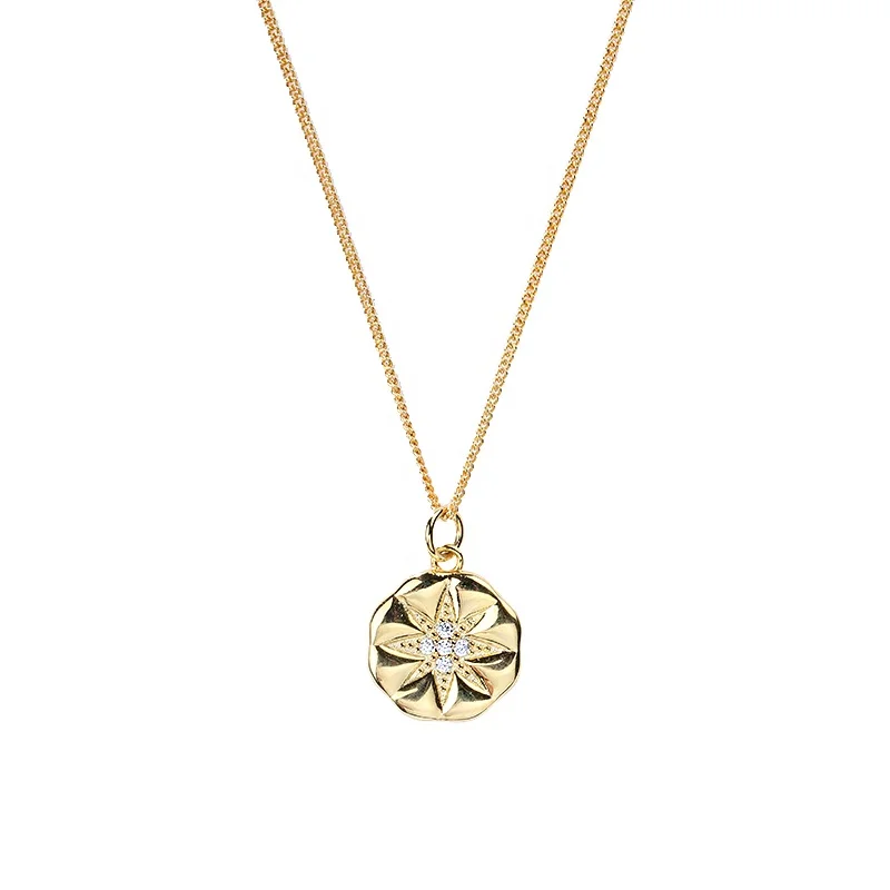

A1446 Damila Jewelry Fashion 925 Sterling Silver Sun Flower Necklace