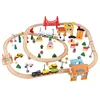108Pcs Diy Children Educational Railway Traffic Mountain Magic Wood Car Track Toy
