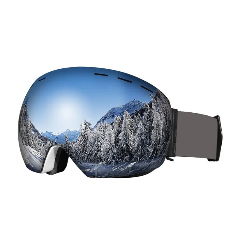 Anti-Fog Snowboard Ski Goggles Double Layer Spherical Lens Frameless Snow Goggles