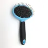 Anti Slip TPR Handle Flexible Rubber Pad Fixed Chrome Plated Round End Iron Pins Pet Cat Animal Dog Puppy Comb