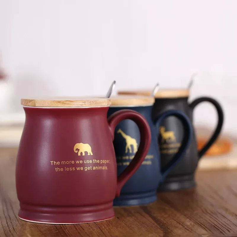 

Creative water ceramic beer glass matte retro tumbler household mug