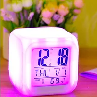 

Fangjuu new style electronic portable concise multi-function cube digital modern colorful alarm clock