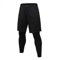 

wholesale men two pieces running compression football workout shorts with leggings