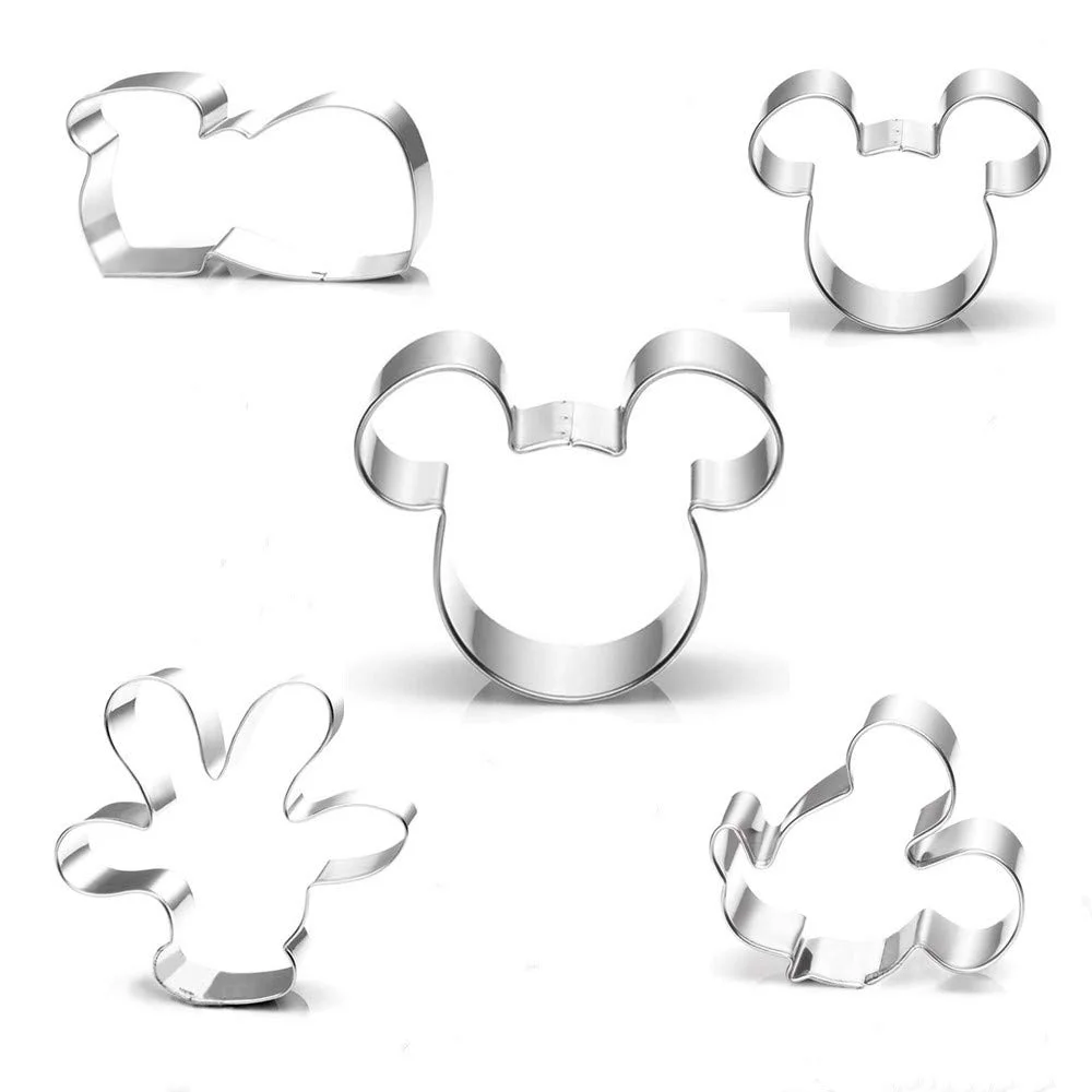 

Premium 5 pcs Mouse Cookie Cutters Set, Silver