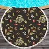 Custom 3D Tree Fruit Nut Printing design microfiber yoga mat camping towel Round beach towels with tassels fringe Drop Shipping
