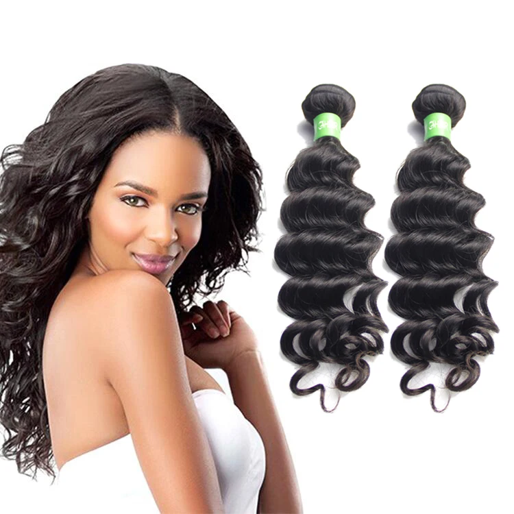 

GS Hair wholesale price Deep Wave virgin hair full cuticle aligned hair Last up for 2-3 years with good care cut from one donor, Natural color #1b