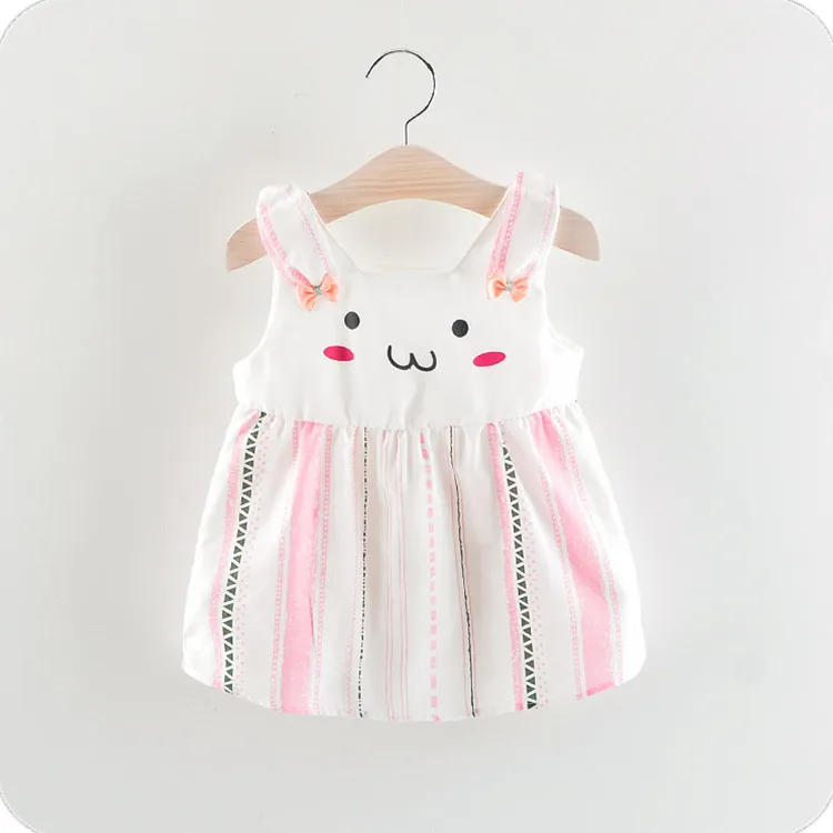 

cheap best quality smile pattern baby summer dresses cute cotton girls dress