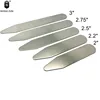 Manufacturers produce metal collar stays stainless steel matte fog surface collar support 5 size collar inserts