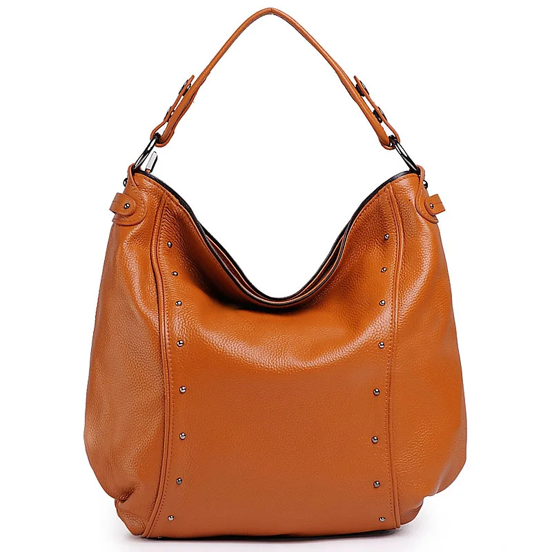

Famous Brand 2019 Winter Rivet Big Size Real Leather Ladies Lot Bluks Bags Womens Handbags and Purses