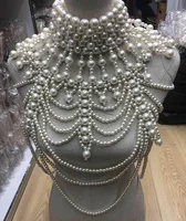 

Dvacaman 2019 Summer Fashion Hot Sell Pearl Hollowing Out Exaggeration Jewelry Sexy Double-deck Body Accessories Women Jewelry