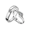 Newest Fancy Lovers Valentine's Day Gift Diamond Wedding Rings Jewelry 925 Silver Men And Women Engraved Marriage Couple Ring